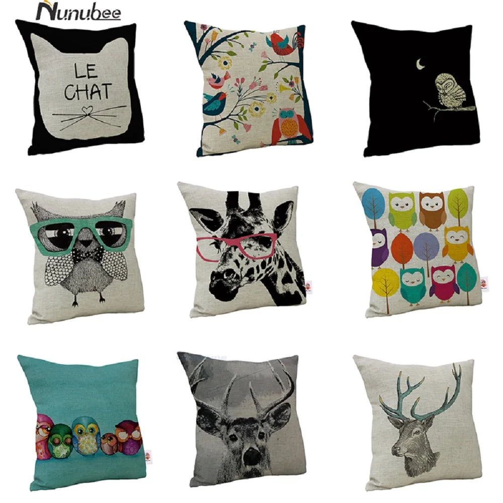 Nunubee animal deer head bird cartoon image of linen hug pillowcase office home sofa cushion cover car seat cover
Nunubee animal deer head bird cartoon image of linen hug pillowcase office home sofa cushion cover car seat cover