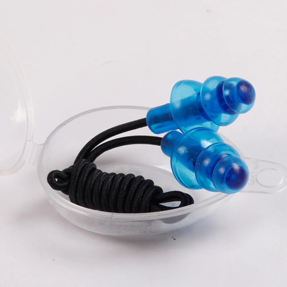 Universal Soft Silicone Swimming Ear Plugs Earplugs Gear with a Case Box Pool Accessories Water Sports Swim Plug | Спорт и