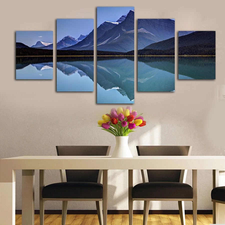 Modern Unframed 5 Panels Fashion Home Decoration Painting Blue Lake and Mountain Landscape Printed on Canvas Wall Artwork
Modern Unframed 5 Panels Fashion Home Decoration Painting Blue Lake and Mountain Landscape Printed on Canvas Wall Artwork