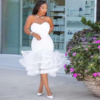 Elegant White Black Strapless Bodycon Bandage Dress High Quality Sleevless Midi Party Dresses Wedding Vestidos Wholesale 2019 
Elegant White Black Strapless Bodycon Bandage Dress High Quality Sleevless Midi Party Dresses Wedding Vestidos Wholesale 2019