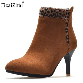 Coolcept Size 32-47 Sexy Ladies High Heel Boots Women Ptackwork Leapord Zipper Pointed Toe Heels Boot Warm Winter Bota Mujer
Coolcept Size 32-47 Sexy Ladies High Heel Boots Women Ptackwork Leapord Zipper Pointed Toe Heels Boot Warm Winter Bota Mujer