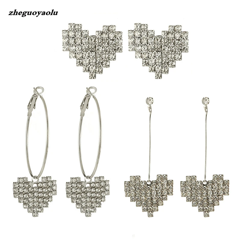 Statement Earrings For Women Korean Temperament Personality Versatile Circle Rhinestone Hearts Earings Fashion Jewelry Brincos
Statement Earrings For Women Korean Temperament Personality Versatile Circle Rhinestone Hearts Earings Fashion Jewelry Brincos