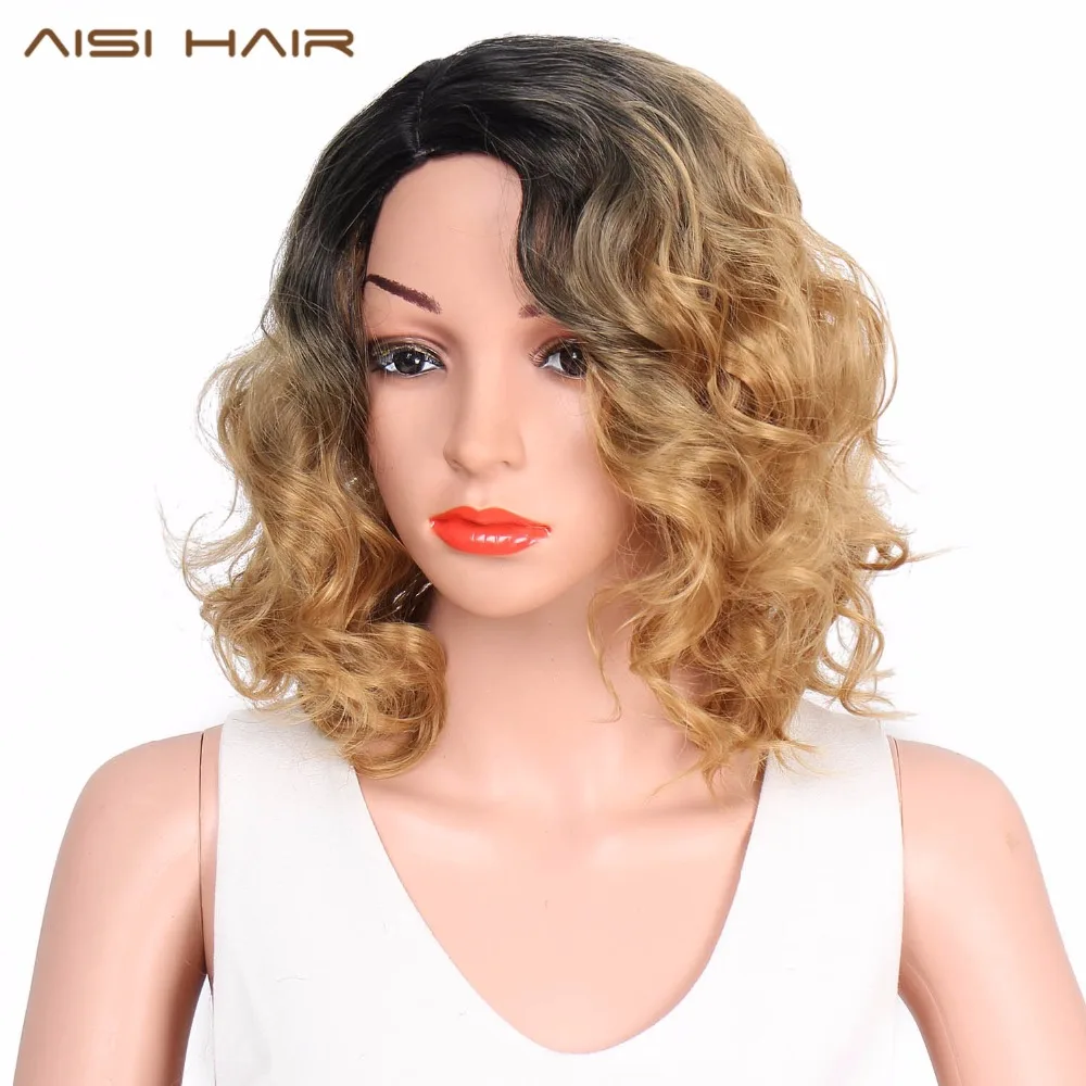 AISI HAIR 14''Short Ombre Brown And Blonde Curly Synthetic Wigs for women Heat Resistant Hair For African American Wig
AISI HAIR 14''Short Ombre Brown And Blonde Curly Synthetic Wigs for women Heat Resistant Hair For African American Wig