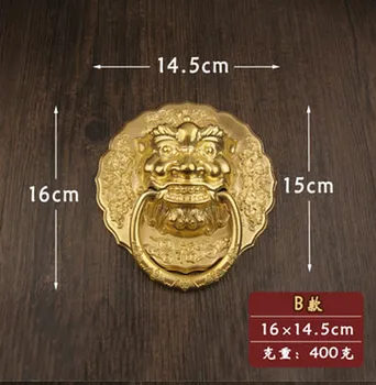 Chinese antique door handle Shoutou lion wooden handle courtyard copper ring handles A2
Chinese antique door handle Shoutou lion wooden handle courtyard copper ring handles A2
