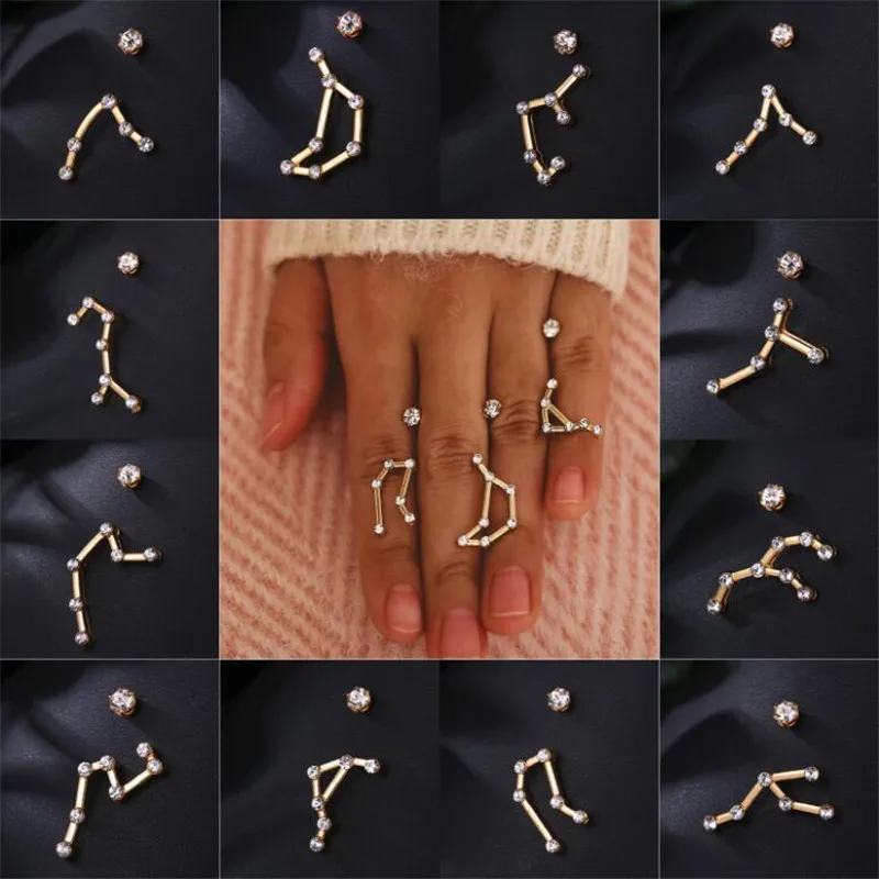 BUTEELUVV 12 Constellations Stud Earrings for Women Minimalist Asymmetric Rhinestones Geometric Zodiac Earrings Fashion Jewelry
BUTEELUVV 12 Constellations Stud Earrings for Women Minimalist Asymmetric Rhinestones Geometric Zodiac Earrings Fashion Jewelry