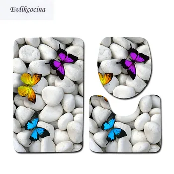 Free Shipping 3 pcs Butterfly Stone Ocean Bath Mats Anti Slip Bathroom Mat Set Tapete Banheiro Washable Toilet Rug Alfombra Bano
Free Shipping 3 pcs Butterfly Stone Ocean Bath Mats Anti Slip Bathroom Mat Set Tapete Banheiro Washable Toilet Rug Alfombra Bano
