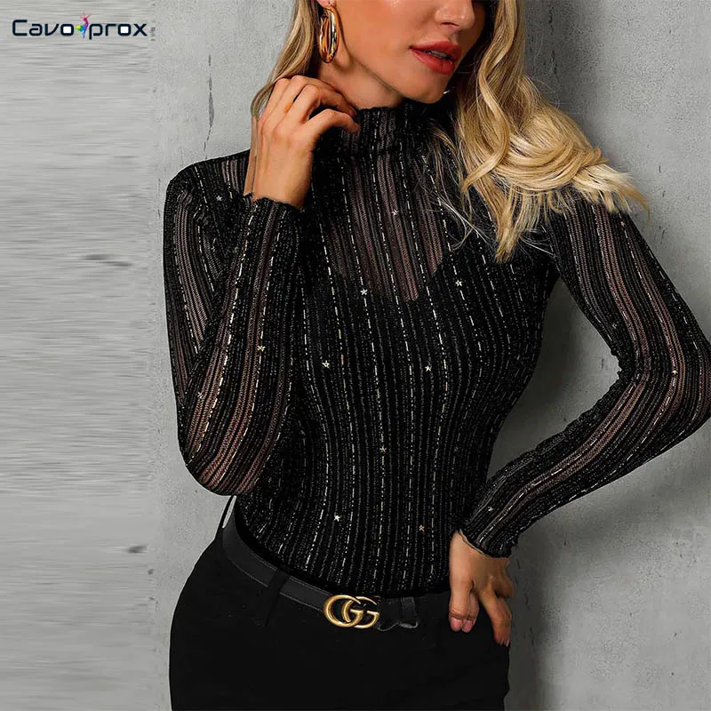 Women Glitter Mock Neck Mesh Casual Blouse Casual Solid Long Sleeve Plus Size Korean Style See Through Top Women Sexy Shirt
Women Glitter Mock Neck Mesh Casual Blouse Casual Solid Long Sleeve Plus Size Korean Style See Through Top Women Sexy Shirt