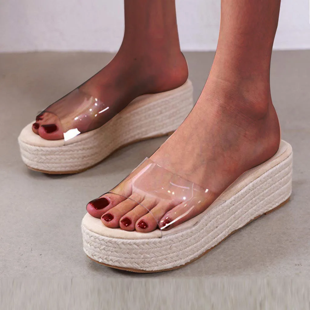 women sandals Wedges heels Summer Recreational Thick Sole High Heel Transparent Women Slippers Transparent word with sandals J24
women sandals Wedges heels Summer Recreational Thick Sole High Heel Transparent Women Slippers Transparent word with sandals J24