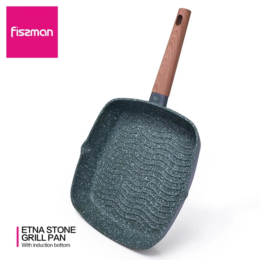 FISSMAN Grill Pan with Greblon C3 Granite Coating No Oil-smoke Use for Gas Induction Cooker
FISSMAN Grill Pan with Greblon C3 Granite Coating No Oil-smoke Use for Gas Induction Cooker