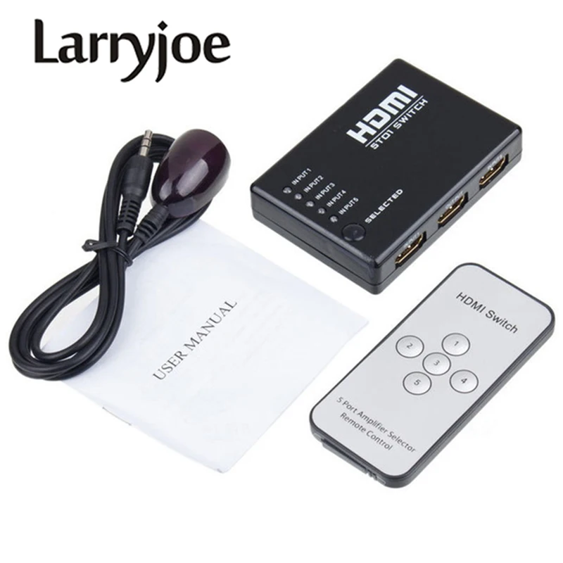 Larryjoe 1Set Mini 5 Port 1080P Video HDMI Switch Switcher HDMI Splitter with IR Remote splitter box for HDTV PS3 DVD
Larryjoe 1Set Mini 5 Port 1080P Video HDMI Switch Switcher HDMI Splitter with IR Remote splitter box for HDTV PS3 DVD