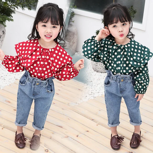 Girl Blouse Korean Casual Long Sleeves Shirts for Girls Dot Printing Large Lapel Kids Clothing 2 3 4 5 6 Y Toddler Girls Shirts
Girl Blouse Korean Casual Long Sleeves Shirts for Girls Dot Printing Large Lapel Kids Clothing 2 3 4 5 6 Y Toddler Girls Shirts