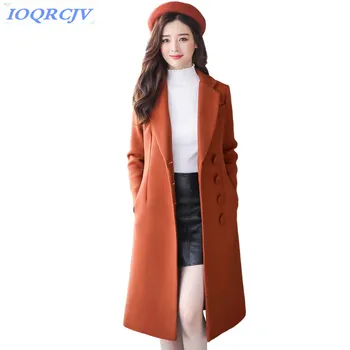 High quality womens wool coats 2018 Spring autumn single-breasted slim tops Plus size windbreaker long jackets coat IOQRCJV N082
High quality womens wool coats 2018 Spring autumn single-breasted slim tops Plus size windbreaker long jackets coat IOQRCJV N082