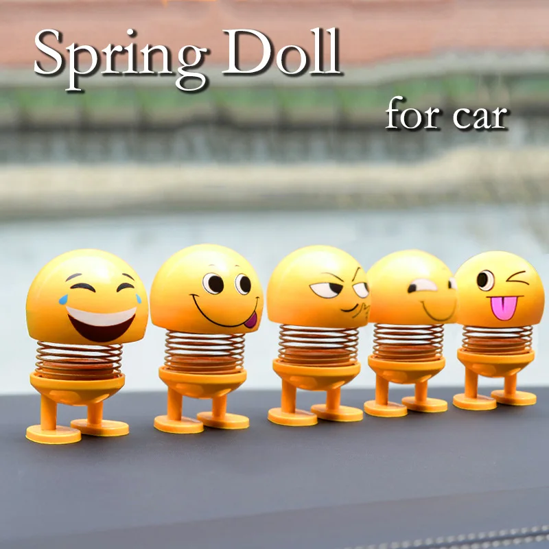 

Car Shaking Sound Celebrity Inspired Spring Shook His Head Doll Expression Package Cute Creative Car Ornaments Styling Garnish