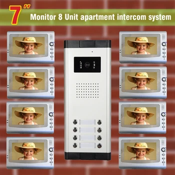 8 Units Apartment Intercom System Wired 7 inch Video Door Phone Intercom System Video Doorbell visual intercom system
8 Units Apartment Intercom System Wired 7 inch Video Door Phone Intercom System Video Doorbell visual intercom system