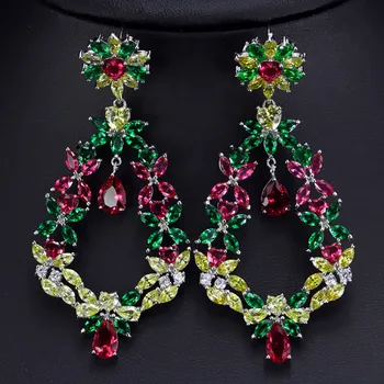 Water Drop Earrings for Women Gift High Quality Colorful AAA CZ Stone Big Earrings Female Luxury Trend fashion Wedding Jewelry
Water Drop Earrings for Women Gift High Quality Colorful AAA CZ Stone Big Earrings Female Luxury Trend fashion Wedding Jewelry