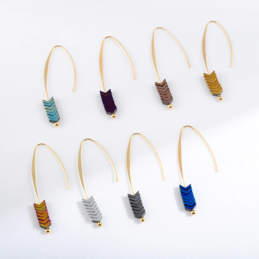 Vintage Multicolor Natural stone Arrow Dangle Earring Girl's Elegant Stone Long Hook Earringh Jewelry Summer Bohemia Brincos
Vintage Multicolor Natural stone Arrow Dangle Earring Girl's Elegant Stone Long Hook Earringh Jewelry Summer Bohemia Brincos