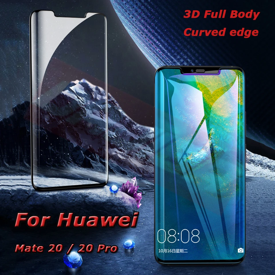 Фото Alivo 3D Curved Edge Full Cover For Huawei Mate 20Pro 20 Tempered Glass Film Screen Protection Pro | Мобильные телефоны и