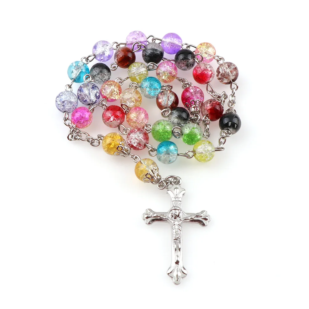8mm Colorful Cracked Beads Anglican Prayer Beads, Anglican Rosary, Silver Cross Pendant Necklace
8mm Colorful Cracked Beads Anglican Prayer Beads, Anglican Rosary, Silver Cross Pendant Necklace