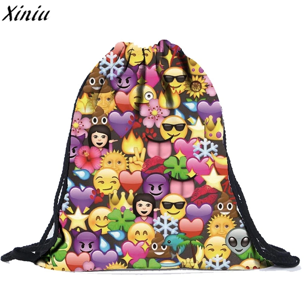Unisex Emoji Fashion Backpacks 3D Printing Bags Drawstring Women's Backpack Ladies Student bags Man School Bag Cute High Quality
Unisex Emoji Fashion Backpacks 3D Printing Bags Drawstring Women's Backpack Ladies Student bags Man School Bag Cute High Quality