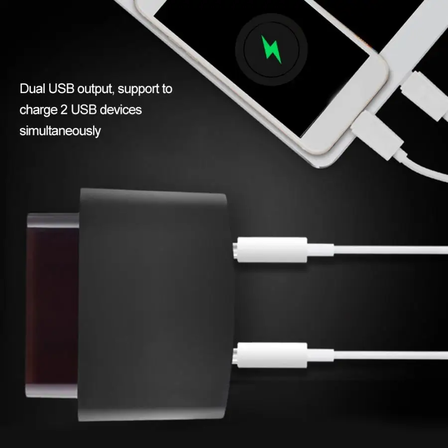 Double Prise de Chargeur USB Durable ABS OBD MINI avec Affichage de la Tension EBTOOLS Chargeur de Voiture OBD