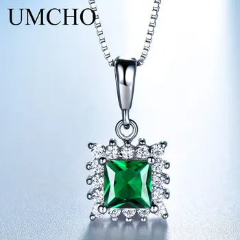 UMCHO Green Emerald Gemstone Solid Genuine 925 Sterling Silver Solitaire Pendants For Women Wedding Party Gift Chain Necklaces
UMCHO Green Emerald Gemstone Solid Genuine 925 Sterling Silver Solitaire Pendants For Women Wedding Party Gift Chain Necklaces