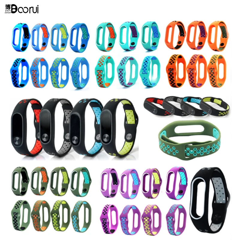 Ремешок силиконовый для mi band 2 сменный Браслет двойного цвета смарт часов | Смарт-аксессуары -32837686499