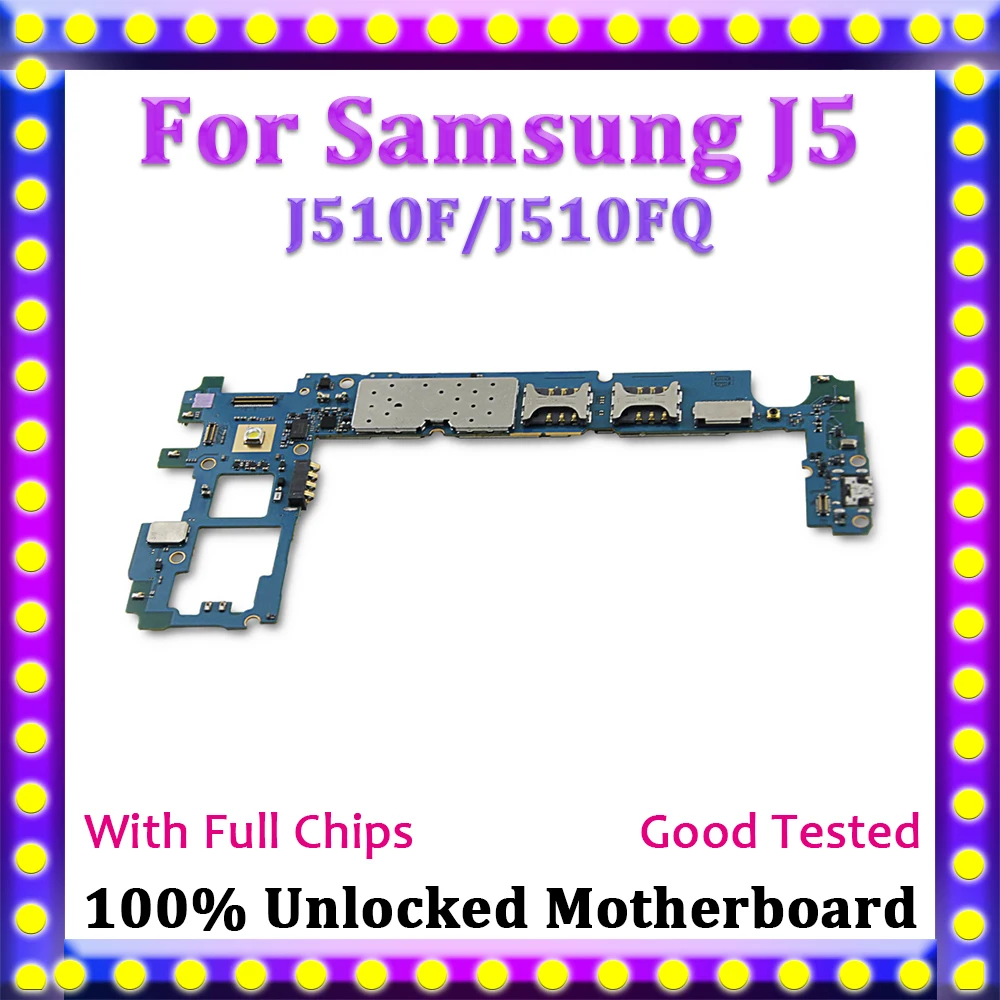 Disassemble 100% Unlocked Dual/Single SIM Logic Main Board For Samsung Galaxy J5 J510F/J510FQ 16GB Motherboard With Full Chips
Disassemble 100% Unlocked Dual/Single SIM Logic Main Board For Samsung Galaxy J5 J510F/J510FQ 16GB Motherboard With Full Chips