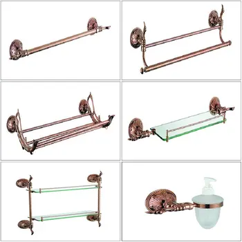 Bath Hardware Sets Bathroom Hardware Bathroom Fixture Home Improvement Bathroom towel rack /bar 14 pieces sets rose gold copper