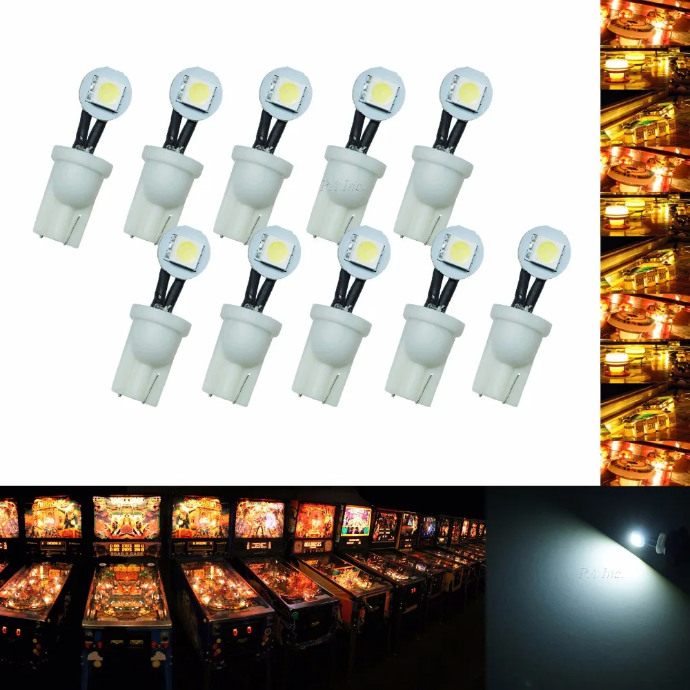 PA LED 10PCS x #555 T10 1SMD 5050 LED Folded Pinball Machine Light Bulb White Color AC/ DC 6.3V
PA LED 10PCS x #555 T10 1SMD 5050 LED Folded Pinball Machine Light Bulb White Color AC/ DC 6.3V