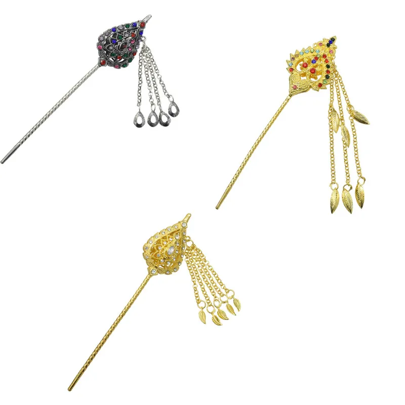 Amazing Ethnic Silver Gold Metal Tassel Hair Sticks Wedding Headpiece For Women Hair Accessories Thailand India Southeast Asian 
Amazing Ethnic Silver Gold Metal Tassel Hair Sticks Wedding Headpiece For Women Hair Accessories Thailand India Southeast Asian