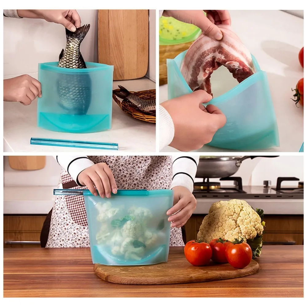 1pc Reusable Silicone Vacuum Food Fresh Bags Wraps Fridge Food Storage Containers Refrigerator Bag Kitchen Colored Ziplock Bags
1pc Reusable Silicone Vacuum Food Fresh Bags Wraps Fridge Food Storage Containers Refrigerator Bag Kitchen Colored Ziplock Bags