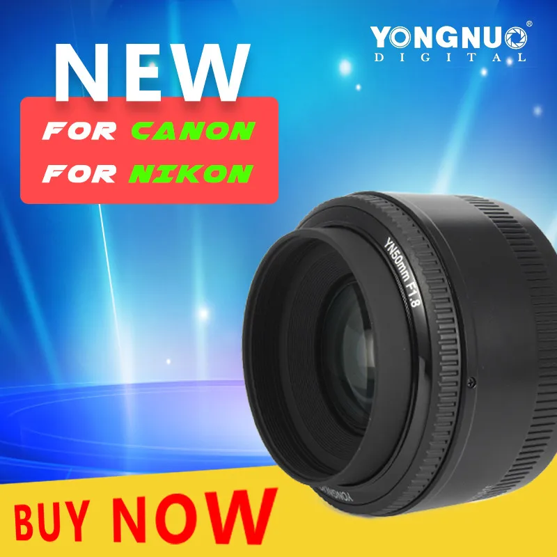 YONGNUO 50mm f/1.8 AF Lens Aperture Auto Focus YN50mm Len For Nikon DSLR Camera as AF-S 50mm 1.8G For Canon EF Mount EOS Camera
YONGNUO 50mm f/1.8 AF Lens Aperture Auto Focus YN50mm Len For Nikon DSLR Camera as AF-S 50mm 1.8G For Canon EF Mount EOS Camera