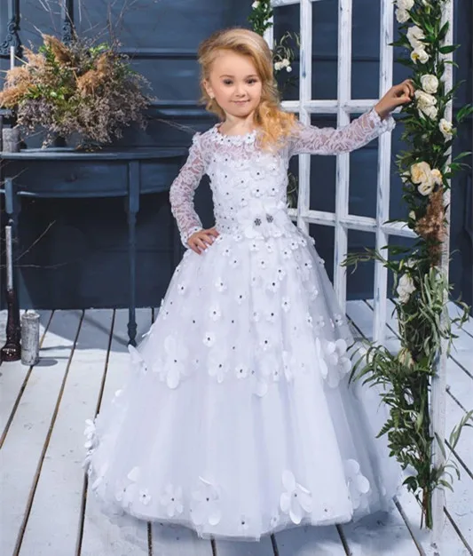2018 New Design Girls Pageant Dresses Ball Gown Lace Appliqued Beading Kids Long Sleeve Pageant Party Dress Communion Gown
2018 New Design Girls Pageant Dresses Ball Gown Lace Appliqued Beading Kids Long Sleeve Pageant Party Dress Communion Gown