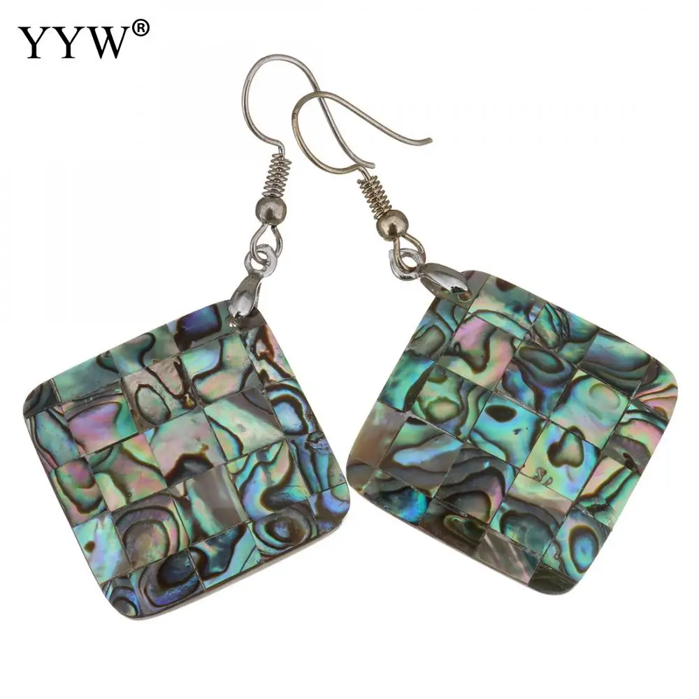 Shell Pendant Earrings Brass with Abalone Shell silver color plated for woman 56mm Sold By Pair
Shell Pendant Earrings Brass with Abalone Shell silver color plated for woman 56mm Sold By Pair