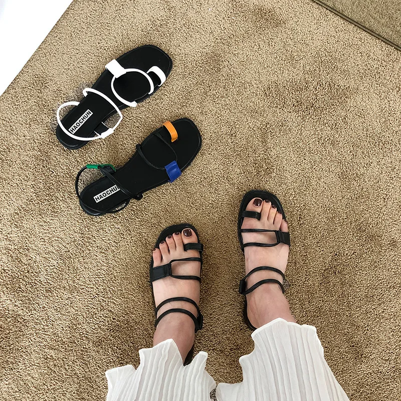 Sandals Female 2019 New Summer Korean Contrast Color Clip Toe Narrow Bands Flat Sandals Slip on Holiday Beach Women Casual Shoes
Sandals Female 2019 New Summer Korean Contrast Color Clip Toe Narrow Bands Flat Sandals Slip on Holiday Beach Women Casual Shoes