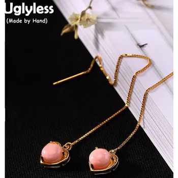 Uglyless Real 925 Sterling Silver Nature Pink Shell Earrings Heart Ear Line Brincos Bijoux Women Luxury Love Fine Jewelry Bijoux
Uglyless Real 925 Sterling Silver Nature Pink Shell Earrings Heart Ear Line Brincos Bijoux Women Luxury Love Fine Jewelry Bijoux
