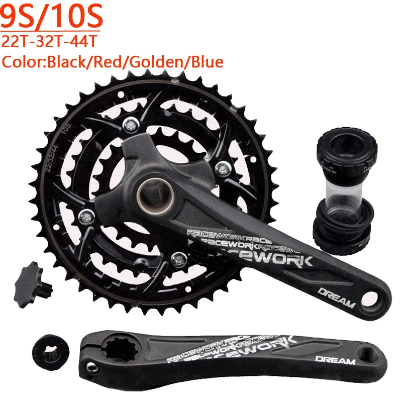 DREAM Bike Crank 9 speed 10 speed 170mm crankset 22-32-44T Road Bike Bicycle chain wheel with BB bicycle parts
DREAM Bike Crank 9 speed 10 speed 170mm crankset 22-32-44T Road Bike Bicycle chain wheel with BB bicycle parts