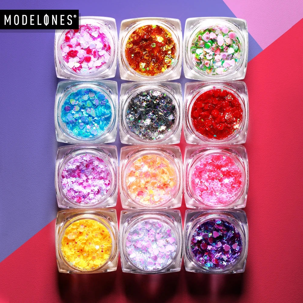 Modelones 12Pcs/Lot Nail Art Glitter Decoratons For Gel Polish Manicure Kits Super Shining Flakes Nail Sequins Pink Glitter
Modelones 12Pcs/Lot Nail Art Glitter Decoratons For Gel Polish Manicure Kits Super Shining Flakes Nail Sequins Pink Glitter