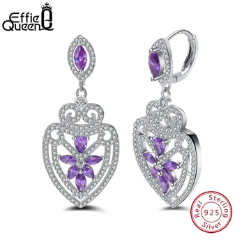 Effie Queen Luxury Clear&Purple Cubic Zirconia 925 Sterling Silver Earrings for Women Crystal Dangle Earring Lover's Gift BE41
Effie Queen Luxury Clear&Purple Cubic Zirconia 925 Sterling Silver Earrings for Women Crystal Dangle Earring Lover's Gift BE41