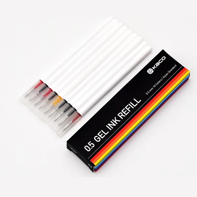 10 Colors/box Gel Ink Refill 0.5mm Multicolor Kaco Asian Standard Universal Gel Pens Refills 110mm School Office Supplies
10 Colors/box Gel Ink Refill 0.5mm Multicolor Kaco Asian Standard Universal Gel Pens Refills 110mm School Office Supplies