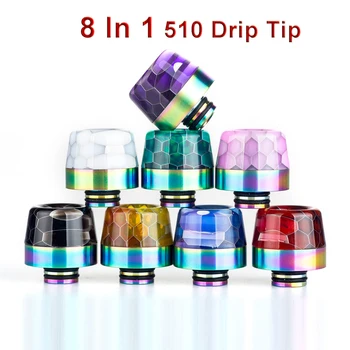 8 in 1 Universal Snake skin little mushroom Design 510 Epoxy SS + Resin Drip Tip For 510 Rda Rta Atomizer
8 in 1 Universal Snake skin little mushroom Design 510 Epoxy SS + Resin Drip Tip For 510 Rda Rta Atomizer
