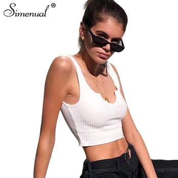 Simenual Deep v neck summer tanks tops women clothing 2018 sleeveless shirt female crop top sexy hot slim white woman tanktop
Simenual Deep v neck summer tanks tops women clothing 2018 sleeveless shirt female crop top sexy hot slim white woman tanktop