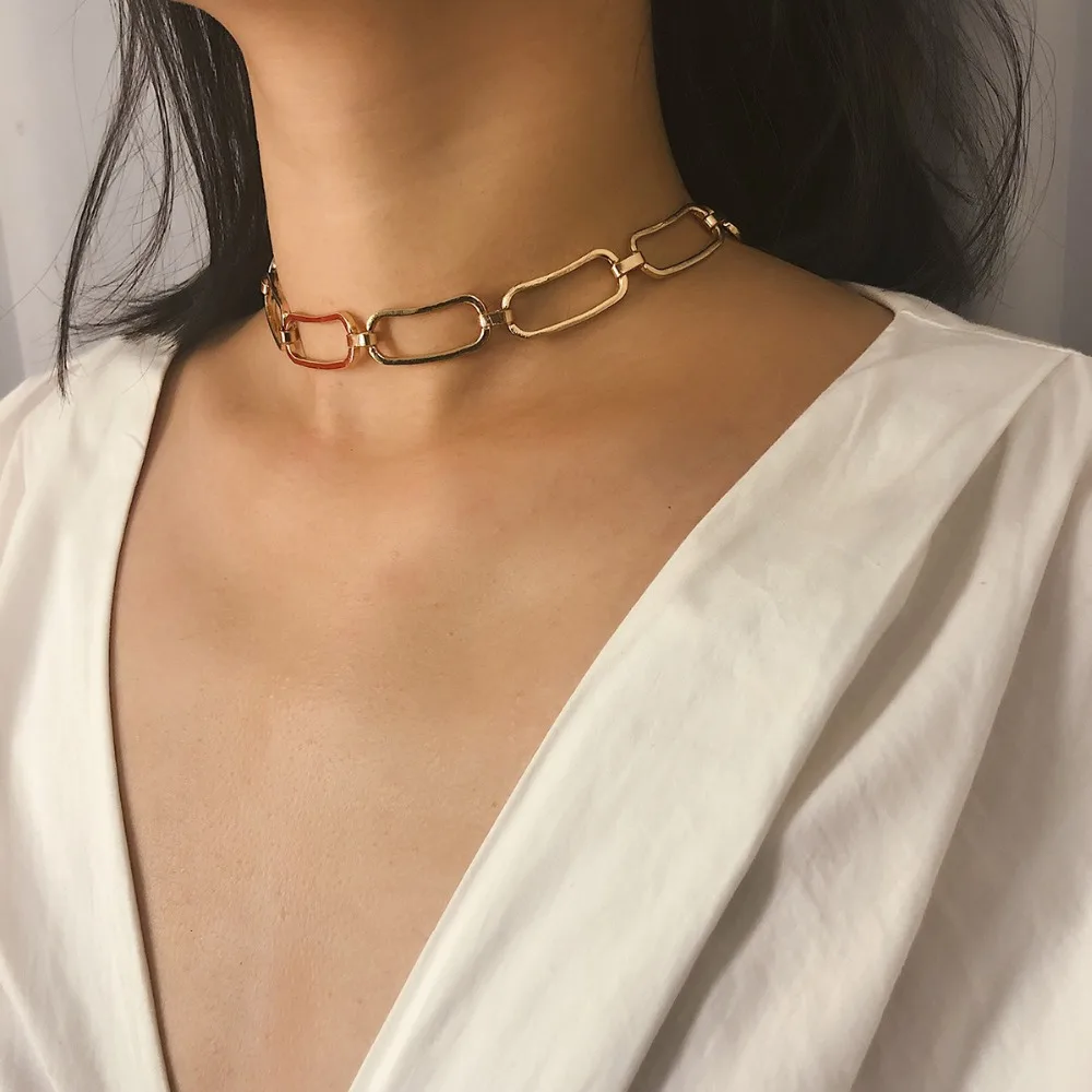 KMVEXO Link Chain Retro Exaggerated Punk Geometric Necklace Female Simple Chain Vintage Personality Choker Necklace Collier
KMVEXO Link Chain Retro Exaggerated Punk Geometric Necklace Female Simple Chain Vintage Personality Choker Necklace Collier