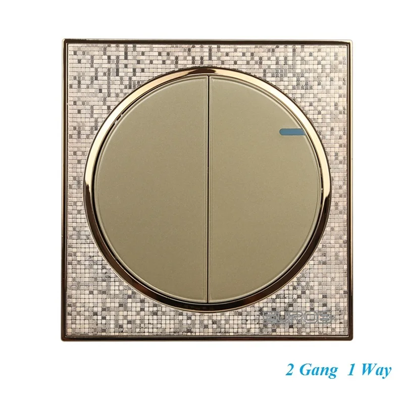 Luxury Champagne Gold Wall Switch 2 Gang 1 Way Single Control Light Switch Round Button Switch Simple and Fashion 86mm*86mm
Luxury Champagne Gold Wall Switch 2 Gang 1 Way Single Control Light Switch Round Button Switch Simple and Fashion 86mm*86mm