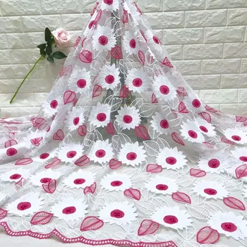 High Quality White Fuchsia Color African French Lace Fabric Floral Patterns Nigerian Lace Fabric With Beads 5 Yards Per Lot J12
High Quality White Fuchsia Color African French Lace Fabric Floral Patterns Nigerian Lace Fabric With Beads 5 Yards Per Lot J12