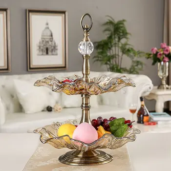 High-grade crystal glass double-layer fruit bowl creative living room model high tea table fruit bowl decoration ZP3181143
High-grade crystal glass double-layer fruit bowl creative living room model high tea table fruit bowl decoration ZP3181143