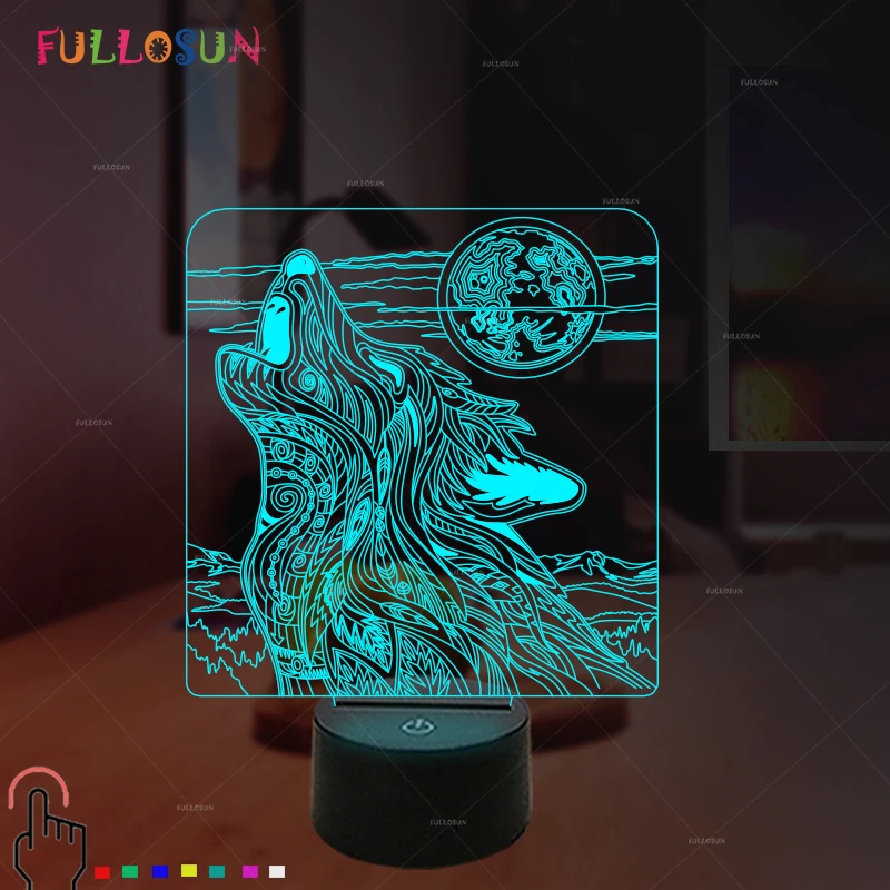 Creative Gift Wolf Howl 3D Illusion Lamp Colorful LED USB 3D Table Lamp Atmosphere Decoration LED Lights
Creative Gift Wolf Howl 3D Illusion Lamp Colorful LED USB 3D Table Lamp Atmosphere Decoration LED Lights