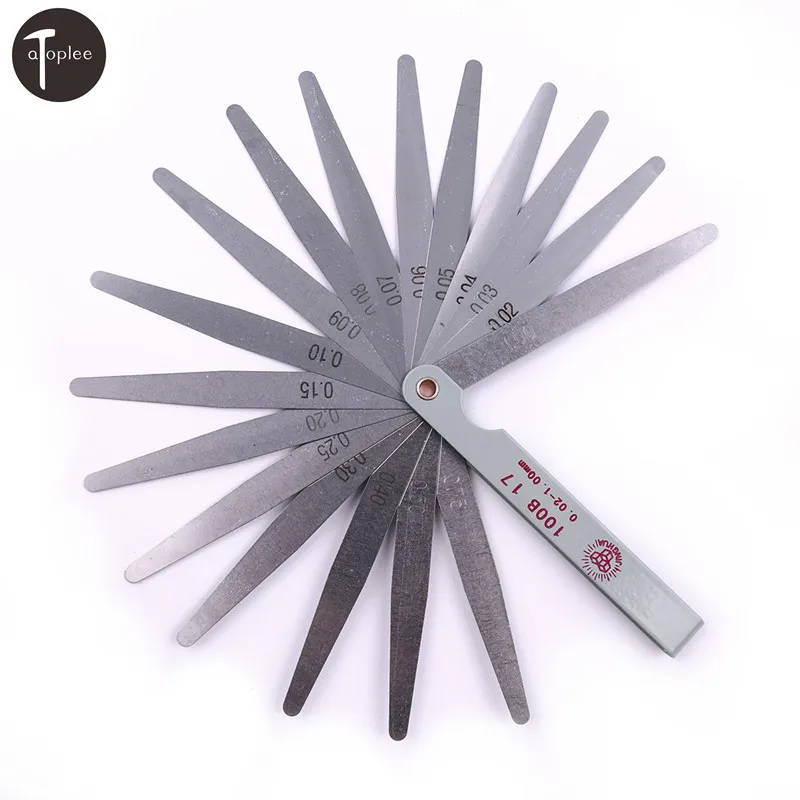1PCS 100mm Length Metric Feeler Gauge 17 Blade Gap Filler 0.02-1.00mm Thickness Measurement Layout Tool
1PCS 100mm Length Metric Feeler Gauge 17 Blade Gap Filler 0.02-1.00mm Thickness Measurement Layout Tool
