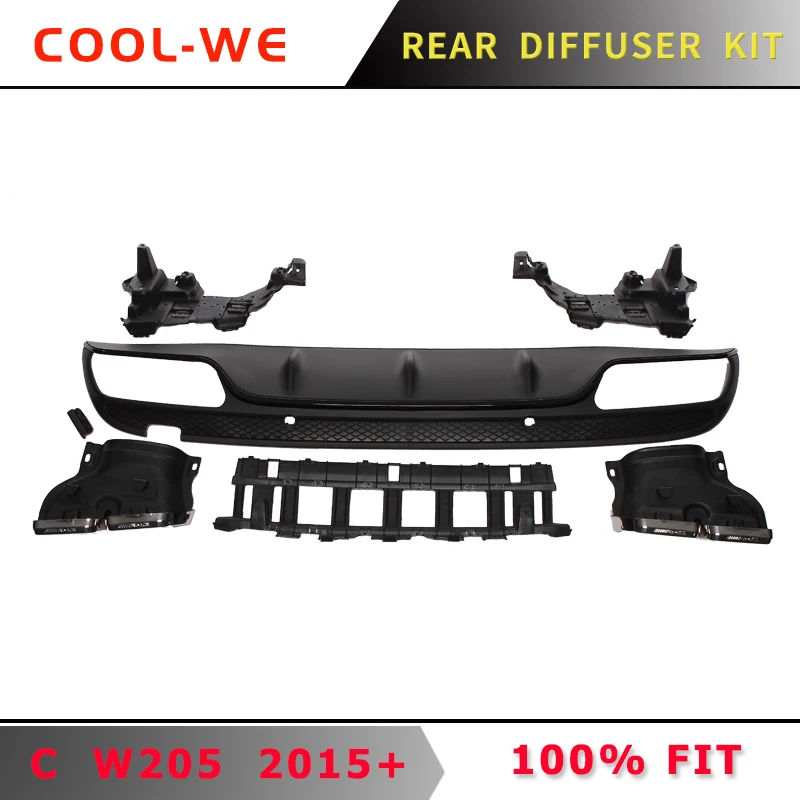 For Mercedes Benz C Class W205 C180 C200 C250 C300 Rear Lip Spoiler Exhause Bumper Diffuser 2015-2019
For Mercedes Benz C Class W205 C180 C200 C250 C300 Rear Lip Spoiler Exhause Bumper Diffuser 2015-2019