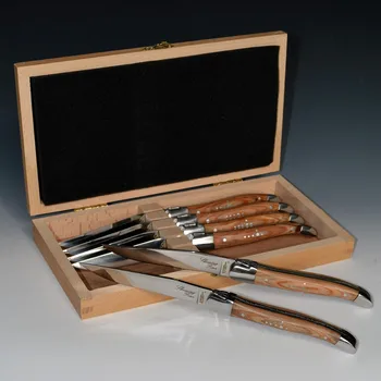 High Quality Similar Laguiole Stainless Steel Dinner Knives Steak Knife with Wooden Handle 6pcs in Natural Wood Box
High Quality Similar Laguiole Stainless Steel Dinner Knives Steak Knife with Wooden Handle 6pcs in Natural Wood Box